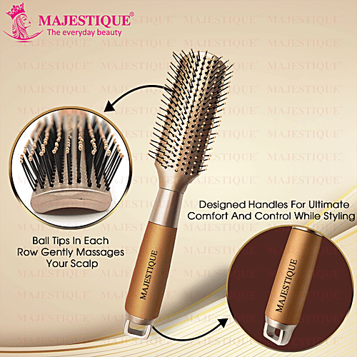 Buy MAJESTIQUE Hair Styler Brush With Soft Bristles, Sturdy Handle