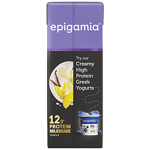 Epigamia  Milkshake -  Vanilla, High Protein, Creamy, Rich Flavour, Good Source Of Calcium & Vitamin A, 180 ml  