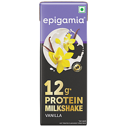 Epigamia  Milkshake -  Vanilla, High Protein, Creamy, Rich Flavour, Good Source Of Calcium & Vitamin A, 180 ml  