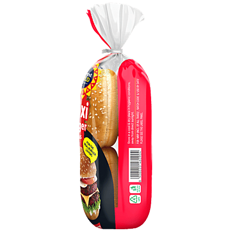 Harvest Gold Burger Buns Maxi - Sesame Seeds Sprinkled, Premium Quality, Fresh, Vegetarian, 300 g (Pack of 4) 