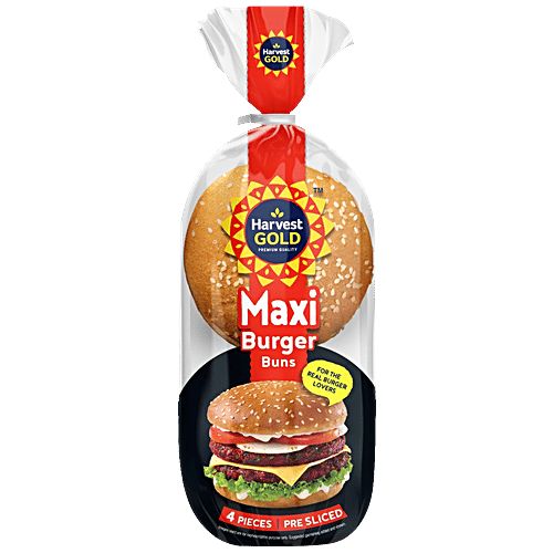 Buy Harvest Gold Burger Buns Maxi Sesame Seeds Sprinkled, Premium