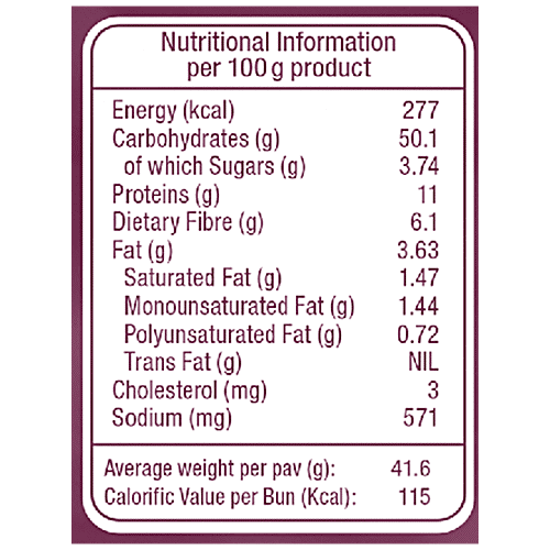 Harvest Gold Atta Pav Bread - Premium Quality, Fresh, Vegetarian, 250 g  