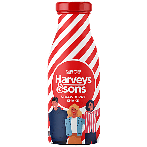 Harveys & Sons  Strawberry Shake - Cold-Sweet Beverage, Energy Booster, 280 ml  Refreshing Blend
 Burst of Flavour
 Guilt-free Indulgence