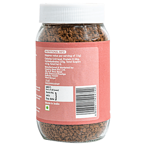 Country Bean Flavoured Instant Coffee - Hazelnut, Bold Flavour, Arabica, 100 g  