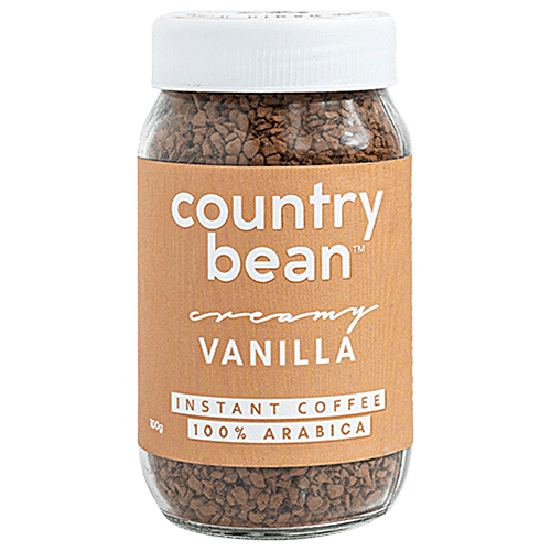 Country Bean Flavoured Instant Coffee - Vanilla, Bold Flavour, Arabica, 100 g  