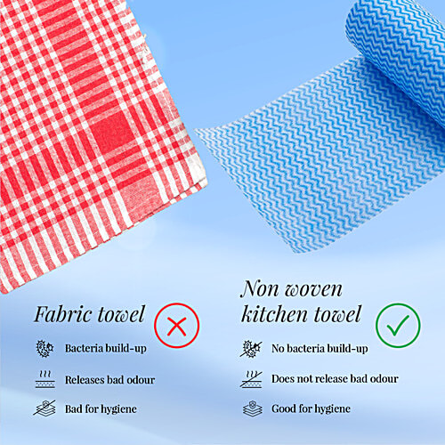 Origami Non Woven Reusable Kitchen Towel Roll, 2 pcs (100 Pulls Each) Highly Absorbent
Durable and Lint-free
Designed for Effective Cleaning