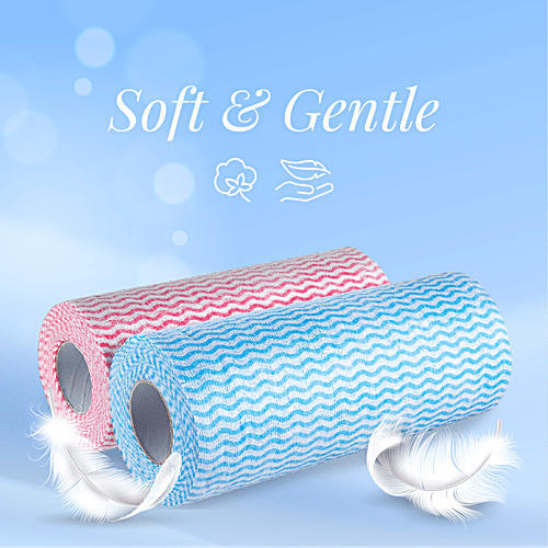 Origami Non Woven Reusable Kitchen Towel Roll, 2 pcs (100 Pulls Each) Highly Absorbent
Durable and Lint-free
Designed for Effective Cleaning