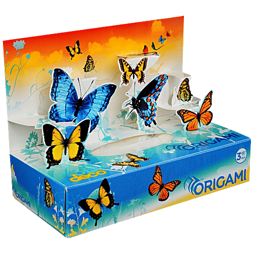 Buy Origami 3 D Themed Pop Up Face Tissue Box 3 Ply, Highly Absorbent