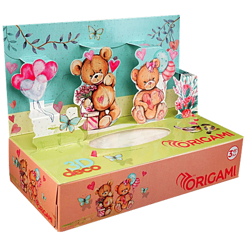 Buy Origami 3 D Themed Pop Up Face Tissue Box 3 Ply, Highly Absorbent