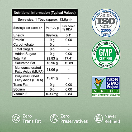 Gramiyaa Groundnut Oil - Wood Cold Pressed, 1 L  Zero Trans Fat, Zero Preservatives, Never Refined