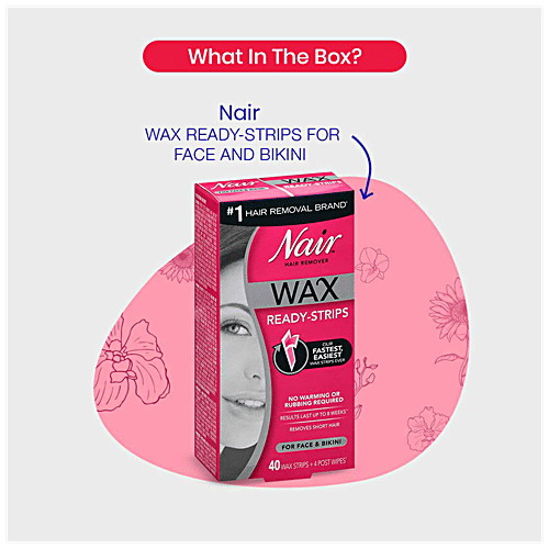 Buy Nair Wax Ready Strips For Face & Bikini Removes Short Hair Online