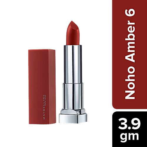 Maybelline New York Colour Sensational Creamy Matte Lipstick - The Bricks, City Heat Collection, 3.9 g Noho Amber 6 