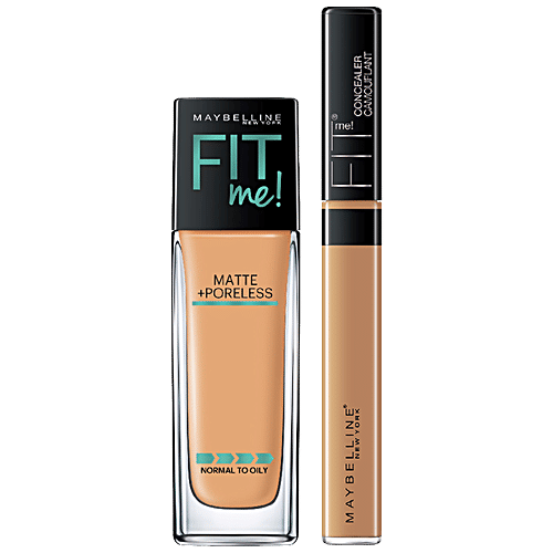 Maybelline New York Fit Me Liquid Foundation + Concealer Camouflant, For Normal To Oily Skin, 2 pcs 310 + Honey 