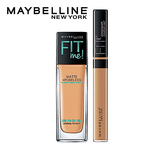 Maybelline New York Fit Me Liquid Foundation + Concealer Camouflant, For Normal To Oily Skin, 2 pcs 310 + Honey 