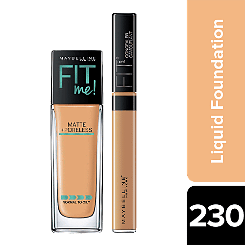 Maybelline New York Fit Me Liquid Foundation + Concealer Camouflant, For Normal To Oily Skin, 2 pcs 310 + Honey 