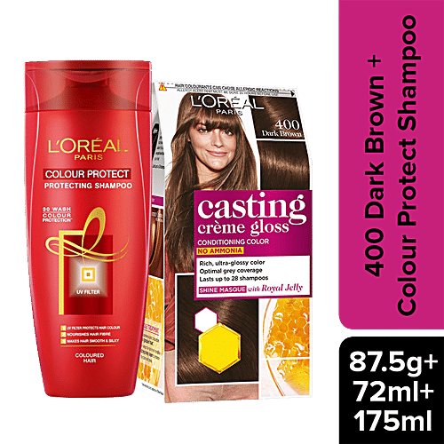 Buy L'OREAL PARIS Casting Crème Gloss Conditioning Hair Colour, 400 Dark Brown, With Colour