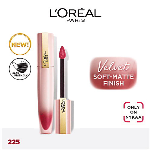 L'Oreal Paris Liquid Lipstick - Chiffon Signature, Mask Friendly, 7 ml 225 I Grasp