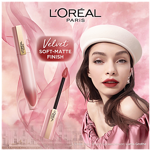 L'Oreal Paris Liquid Lipstick - Chiffon Signature, Mask Friendly, 7 ml 225 I Grasp