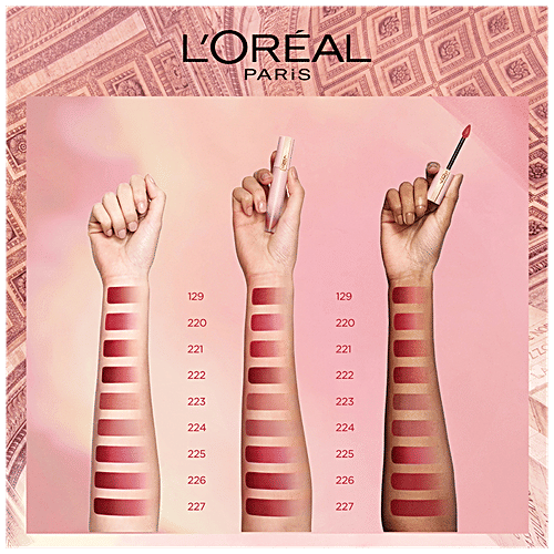 L'Oreal Paris Liquid Lipstick - Chiffon Signature, Mask Friendly, 7 ml 225 I Grasp