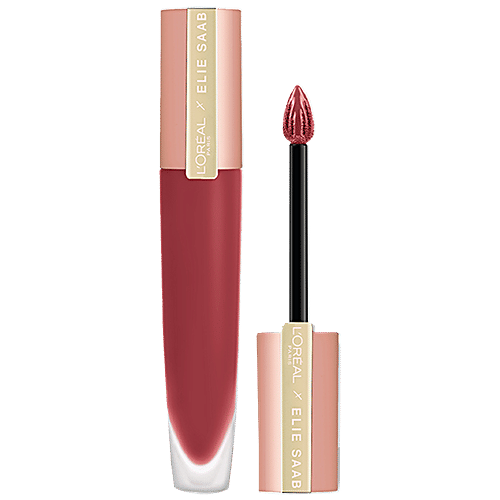 L'Oreal Paris Rouge Signature All Day Matte Liquid Lipstick - Elie Saab 129 I Mask Friendly, 7.6 ml Lead