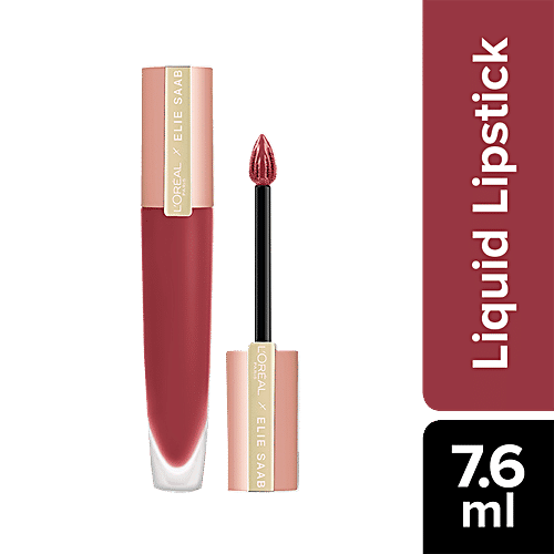 L'Oreal Paris Rouge Signature All Day Matte Liquid Lipstick - Elie Saab 129 I Mask Friendly, 7.6 ml Lead