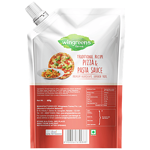 Buy Wingreens Farms Pizza & Pasta Sauce Traditional Recipe, Savoury