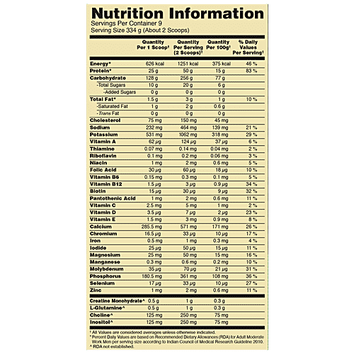 Optimum Nutrition Serious Mass Weight Gainer Powder - Vanilla, High Protein & Calories, Vitamins & Minerals Rich, Vegetarian, 3 kg 0.003 Kg 