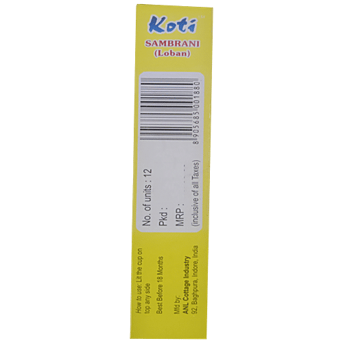 Koti Sambrani/Loban Dhoop - Premium, Natural, Agarbattis, For Pooja, Spiritual Occations, 12 pcs