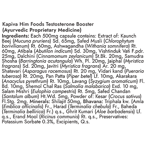 Buy Kapiva Himfoods Testosterone Booster With Shodhit, Shilajit