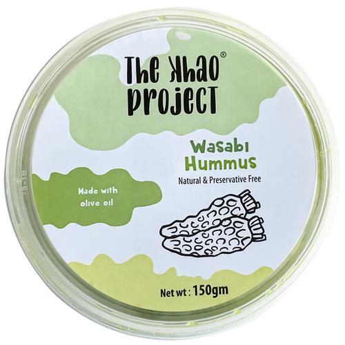 The Khao Project Wasabi Hummus - Preservatives Free, Made With Olive Oil, Healthy Low-Calories Dip & Spread, 150 g  