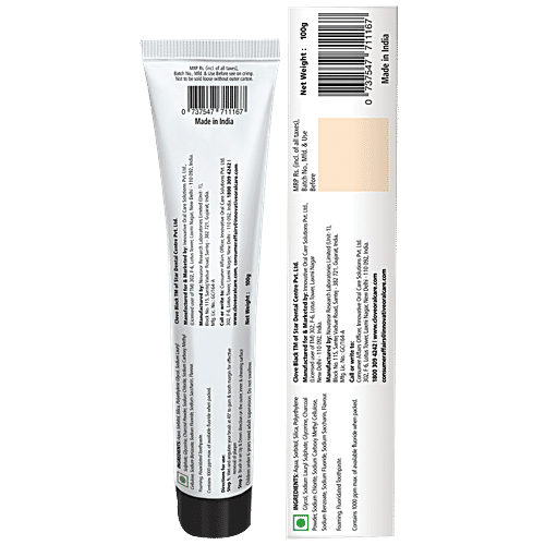 Clove Black Whitening Toothpaste For Whiter Teeth - Powered By Activated Charcoal & SiO2, 100 g