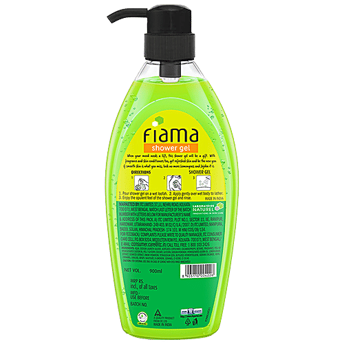 Fiama Shower Gel - With Skin Conditioners, Lemongrass & Jojoba, For Smooth Skin, Family Pack, 900 ml Bottle