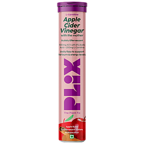 Buy PLIX LCarnitine Apple Cider Vinegar Effervescent Tablets Convert Fat Into Energy, Immune