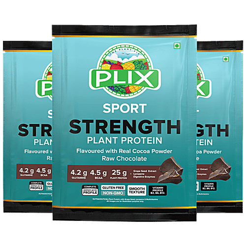 Buy PLIX Strength Plant Protein Post Workout Powder Chocolate, No