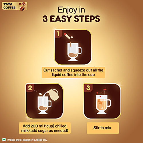 Tata Coffee Cold Coffee Liquid Concentrate - Classic, Rich & Creamy, Cafe Style, Easy To Make, 100 ml (5 Sachets x 20 ml Each) 