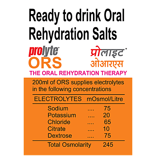 Prolyte ORS Orange Liquid, 200 ml Tetra Pak 