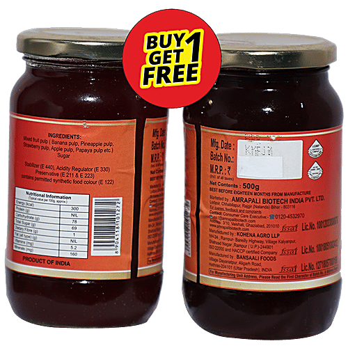 Mum's Mixed Fruit Jam Combo - Tasty & Delicious, 500 g (Buy 1 Get 1 Free) 