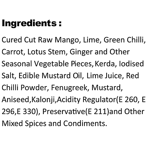 Mum's Mixed Pickle Combo For Indian Meals, 1 kg (Buy 1 Get 1 Free) 