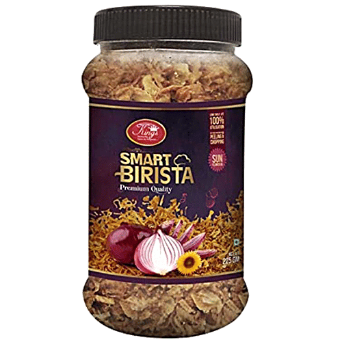 Kings Smart Birista - Crispy, Fried Onions, Used For Biryani, Gravies, Indian Curries, 225 g  