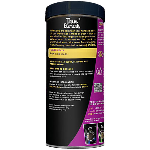 True Elements Raw Flax Seeds - Nutty Flavour, Crunchy Texture, Rich In Omega 3 Fatty Acid, 750 g  