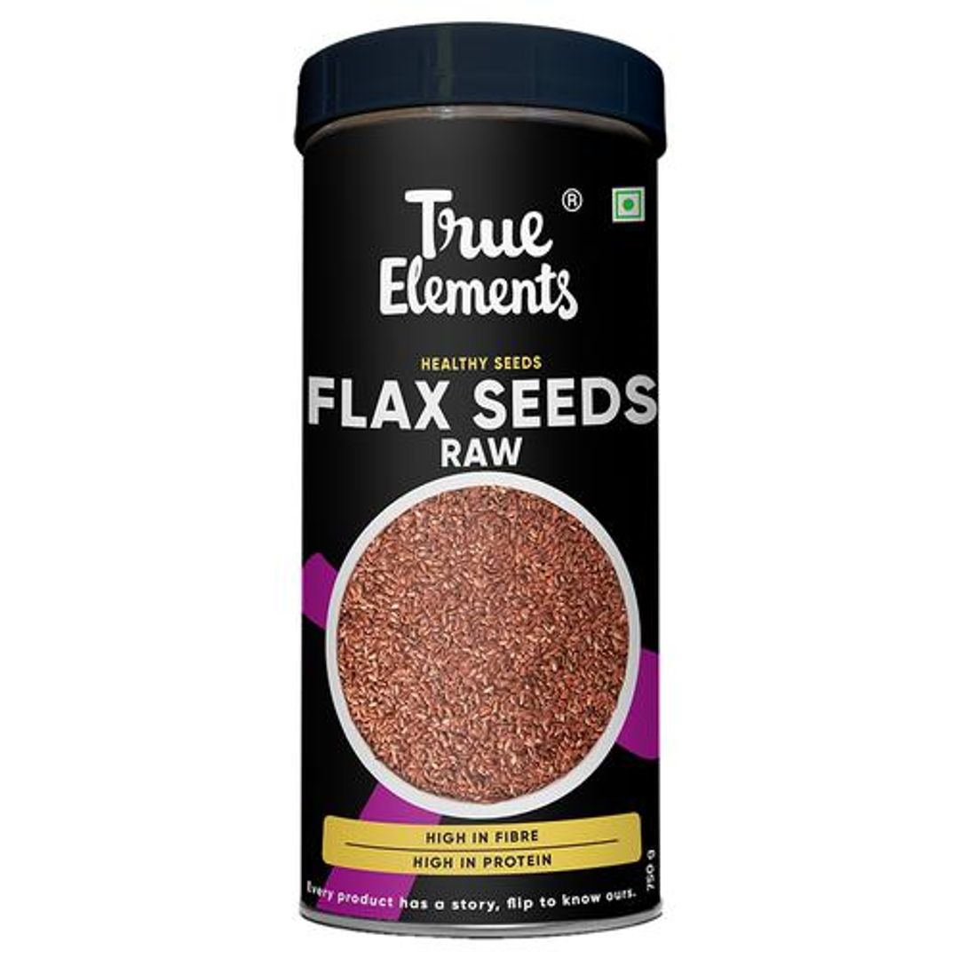 True Elements Raw Flax Seeds - Nutty Flavour, Crunchy Texture, Rich In Omega 3 Fatty Acid, 750 g 