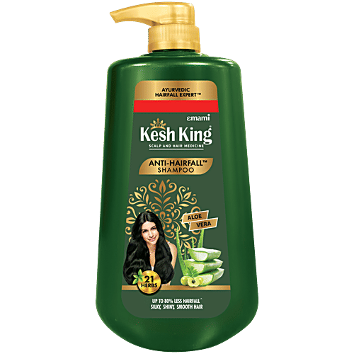 Kesh King Ayurvedic Anti Hairfall Shampoo, Reduces Hairfall, 21 Natural Ingredients, No Paraben & No Silicon, 1 L With The Goodness Of Aloe Vera, Bhringraja And Amla For Silky, Shiney, Shampoo For Women & Men
