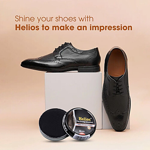 Helios Wax Polish - Black, 40 g Bees Wax, Shines, Nourishes & Protects