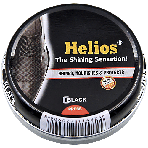 Helios Wax Polish - Black, 40 g Bees Wax, Shines, Nourishes & Protects