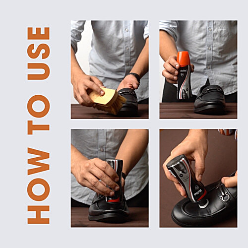 Helios Liquid Shoe Polish For All Smooth Leather - Brown, 80 ml