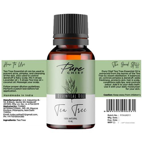Buy Pure Chief Essential Oil - Tea Tree, Controls Pimples & Dandruff Online  at Best Price of Rs  - bigbasket