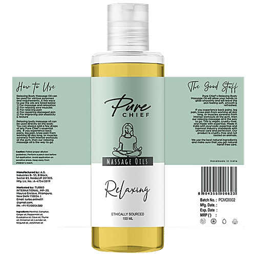 Pure Chief Relaxing Body Massage Oil - Makes Skin Smooth & Soft, 100 ml  