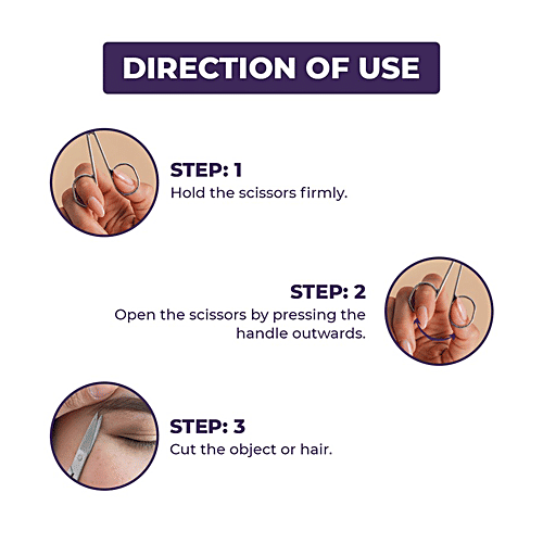 Dash Pro Stainless Steel Cuticle Scissor/Round Tip Scissors - Multi-Purpose, 1 pc  