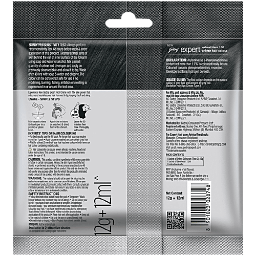 Godrej Expert Rich Creme Hair Colour, 24 ml Natural Black