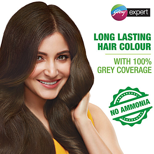 Godrej Expert Rich Creme Hair Colour - Long-Lasting, 100% Grey Coverage, No Ammonia, 24 ml Natural Brown 